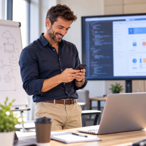 Formateur indépendant qui gère sa visibilité depuis l’application mobile Iceopro selon son calendrier de sessions