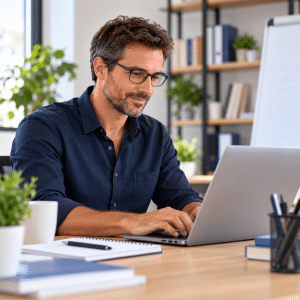 Formateur indépendant qui crée son profil sur l’annuaire Iceopro pour trouver des missions de formation